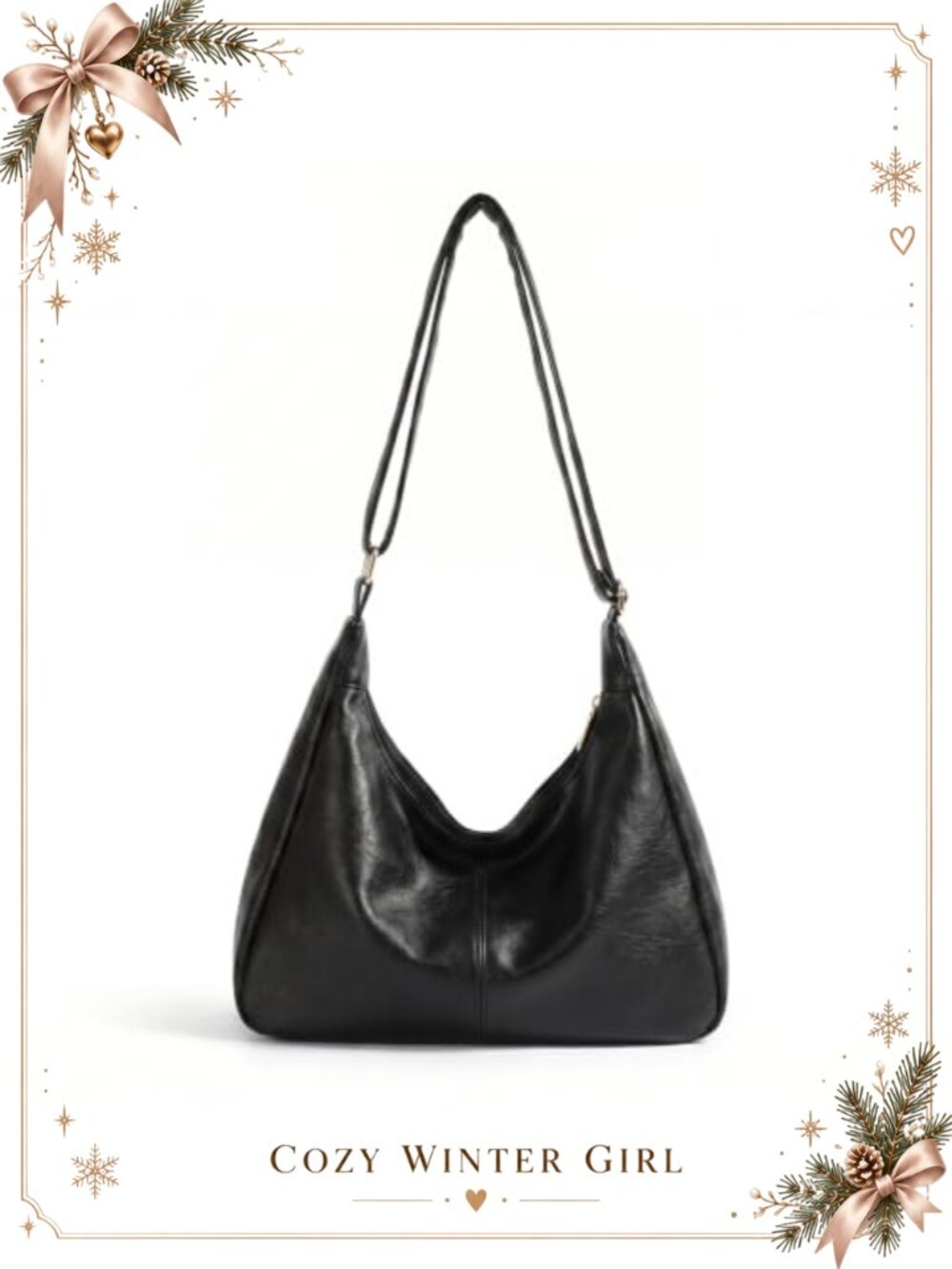 Slouchy Hobo Shoulder Bag Soft Faux Leather Crossbody Purse Tote